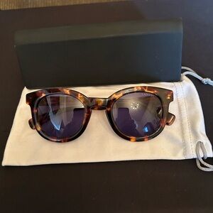 Lanvin Brown Tortoise Sunglasses with Dark Lenses